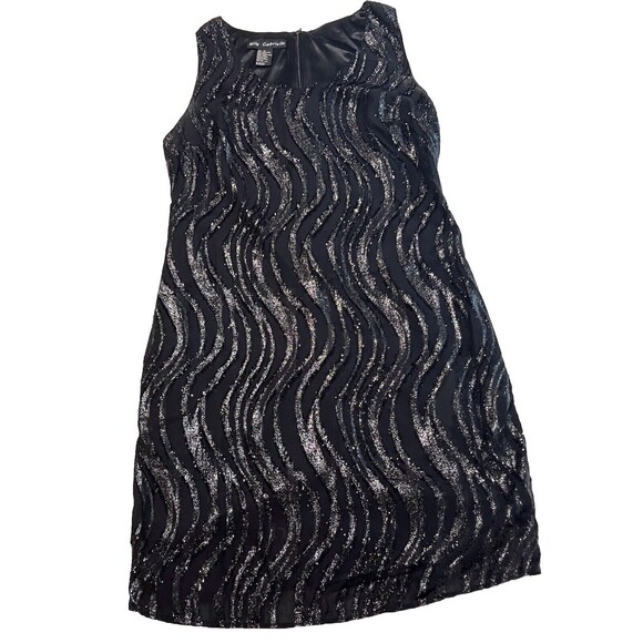 Mlle Gabrielle Dress 12 Black Sequins Sleeveless Cruise Party Flapper Vibes - Picture 9 of 16